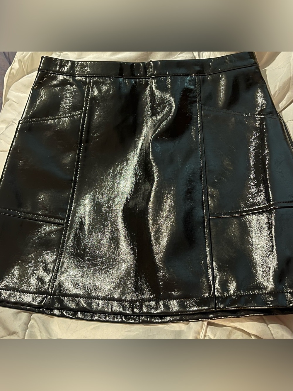 Girl’s Art Class Black Patent Faux-Leather Mini Skirt
